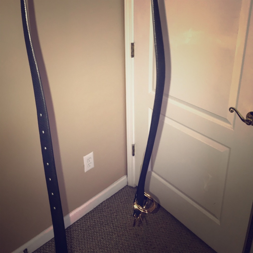 New, black pleather belt
